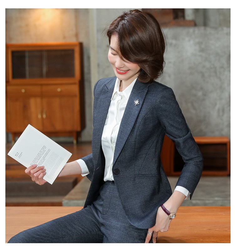 ChicShe Blue Professional Set Goddess Style Spring And Autumn Elegant Formal Suit Hotel Manager Workwear High-end_voghion.com