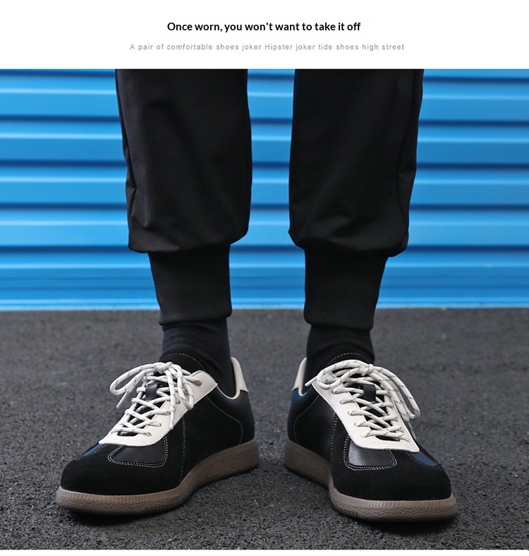 Glide 2025 Spring New Genuine Leather Trendy Niche Flat Sports Casual Versatile Sneakers Men's Retro German Training Shoes_voghion.com