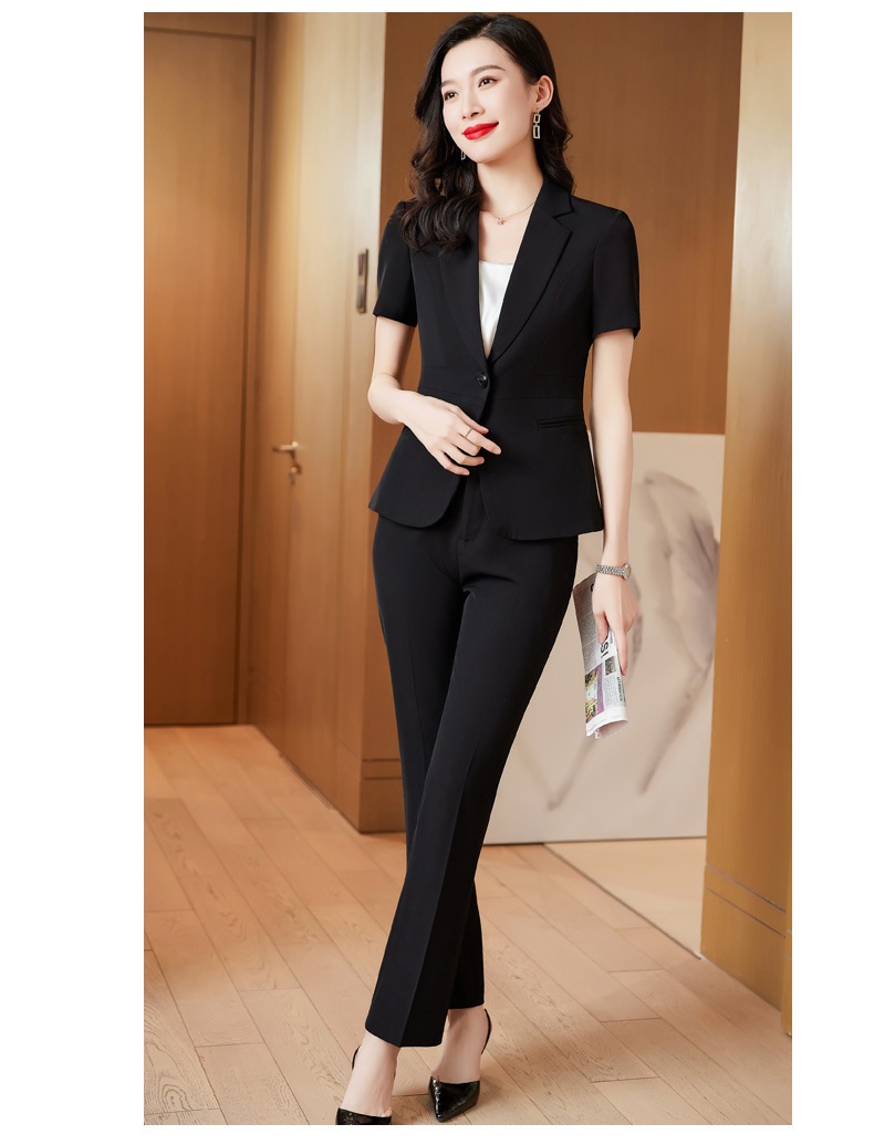 ChicShe Black Blazer Women, Lightweight Short Sleeve, Elegant Summer New Professional Suit, Formal Work Suit For Ladies_voghion.com