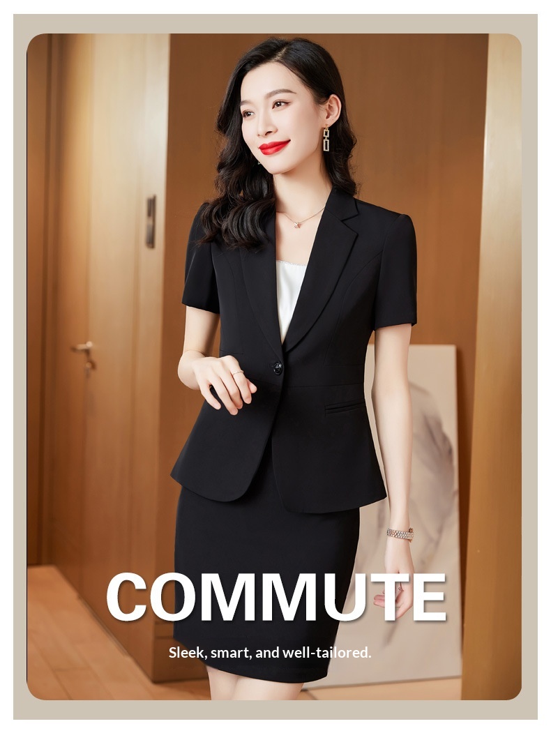 ChicShe Black Blazer Women, Lightweight Short Sleeve, Elegant Summer New Professional Suit, Formal Work Suit For Ladies_voghion.com