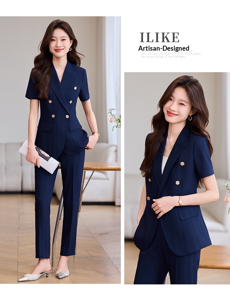 ChicShe Nuovo abito estivo professionale da donna a maniche corte, abito da lavoro, estetista, reception dell'hotel, negozio di gioielli_voghion.com