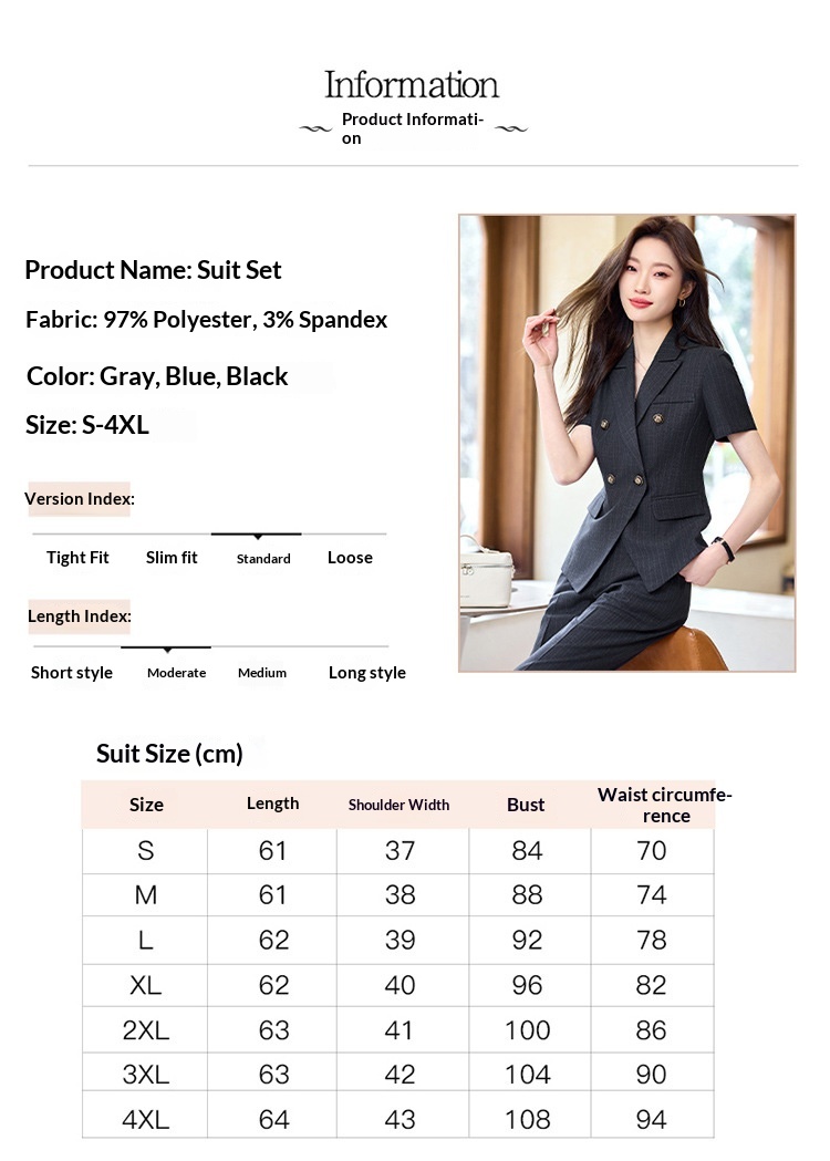 ChicShe High-End Striped Suit Set For Women Summer 2025 New Professional Formal Wear Elegant Hotel Manager Workwear Blazer_voghion.com