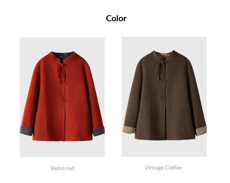 2025 Autumn Winter New Woolen Overcoat For Women, Women's Clothing, Women's Chinese Style Elegant Double-Sided Wool Coat_voghion.com