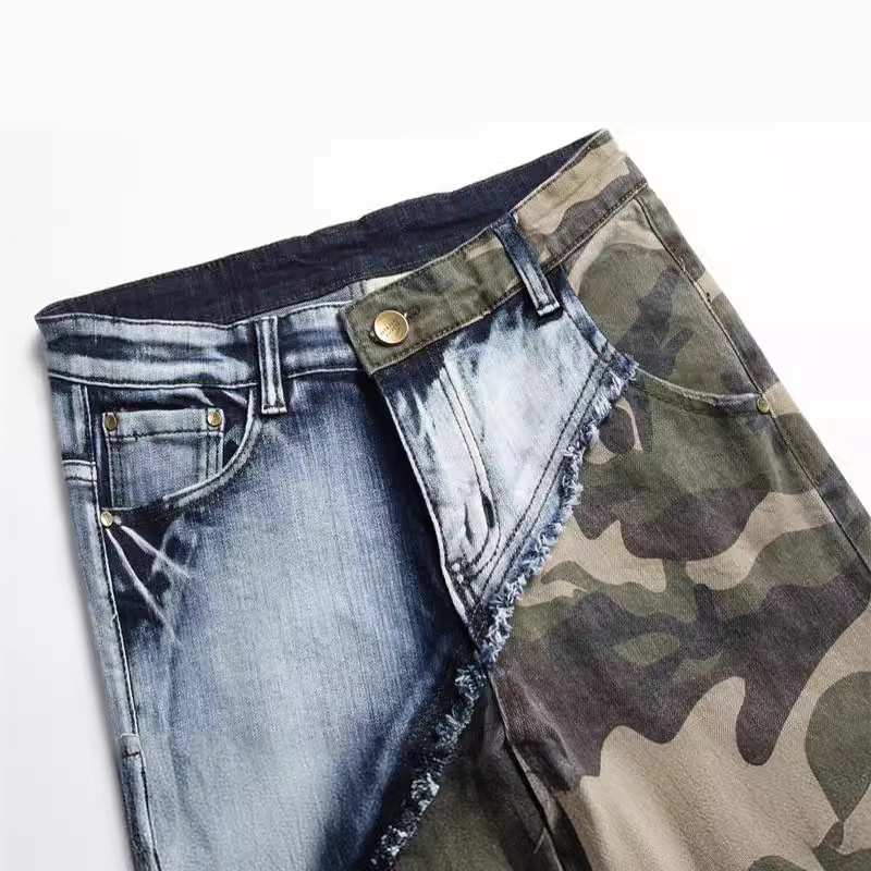 boy Boy Boy 2023 Neue Großhandel Slim Fit Stretch Camouflage Patchwork Color Block Herren Skinny Jeans Trendy 3132_voghion.com