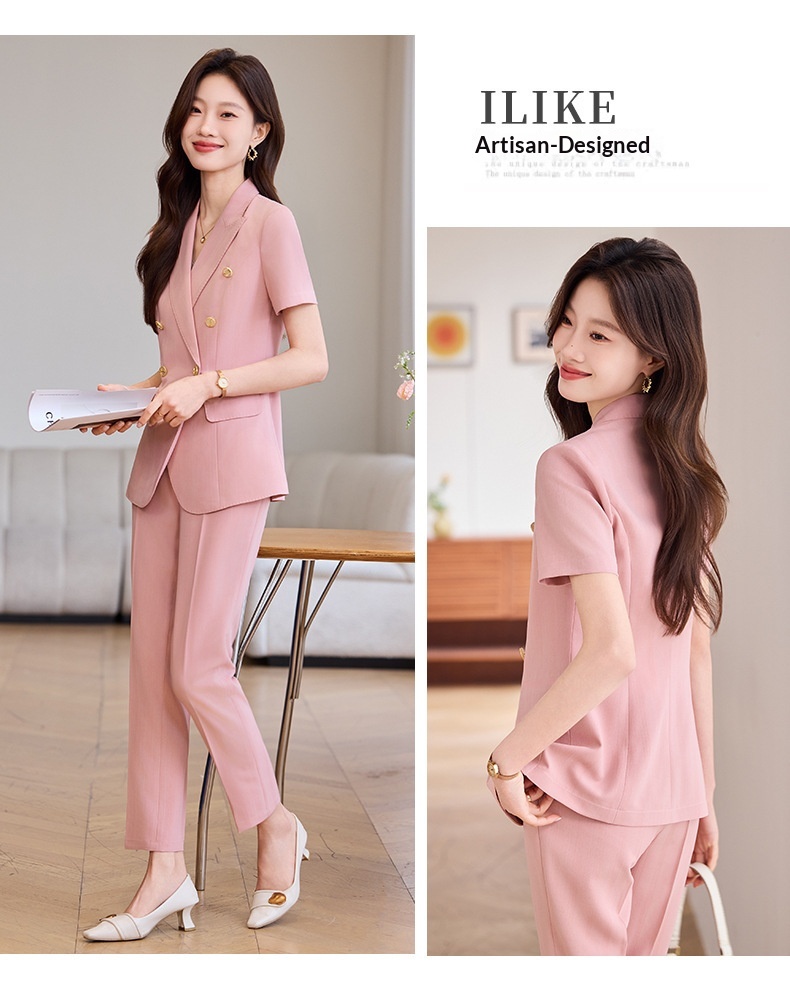 ChicShe Nuovo abito estivo professionale da donna a maniche corte, abito da lavoro, estetista, reception dell'hotel, negozio di gioielli_voghion.com