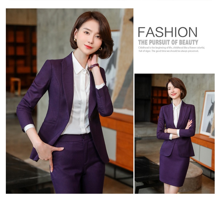 ChicShe Blue Professional Set Goddess Style Spring And Autumn Elegant Formal Suit Hotel Manager Workwear High-end_voghion.com