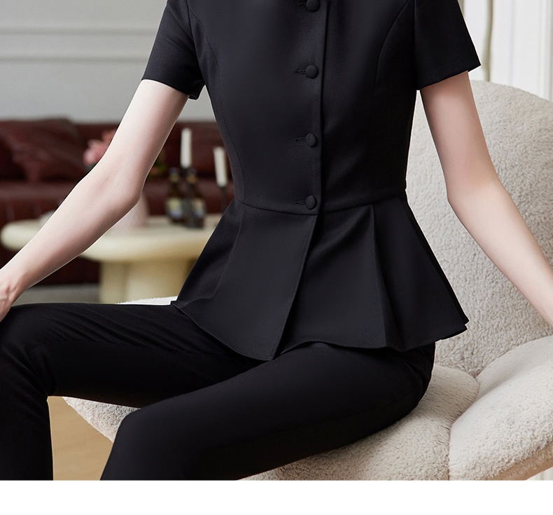 ChicShe Short Sleeve Suit Set For Women Professional Wear Summer Department Jewelry Store Sales Uniform Beautician Front Desk_voghion.com
