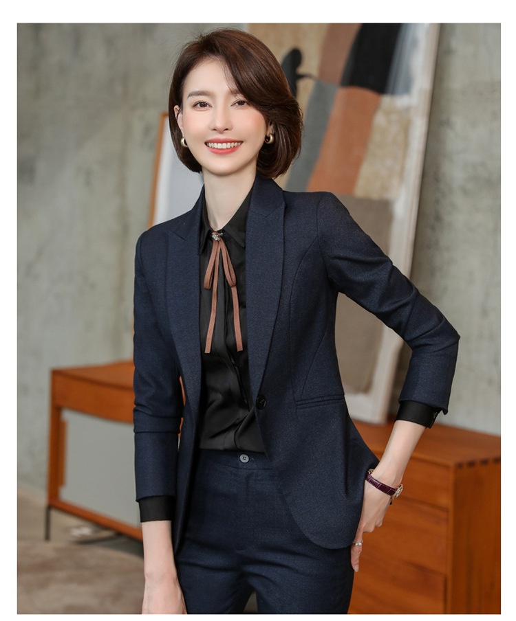 ChicShe Blue Professional Set Goddess Style Spring And Autumn Elegant Formal Suit Hotel Manager Workwear High-end_voghion.com