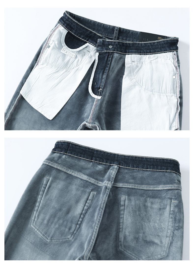 Jeans caldi da ragazzo, gamba dritta, autunno inverno, nuovi, foderati in pile, cotone spesso elasticizzato, vestibilità slim, pantaloni casual da uomo_voghion.com