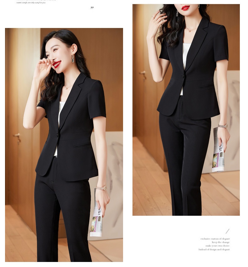 ChicShe Black Blazer Women, Lightweight Short Sleeve, Elegant Summer New Professional Suit, Formal Work Suit For Ladies_voghion.com