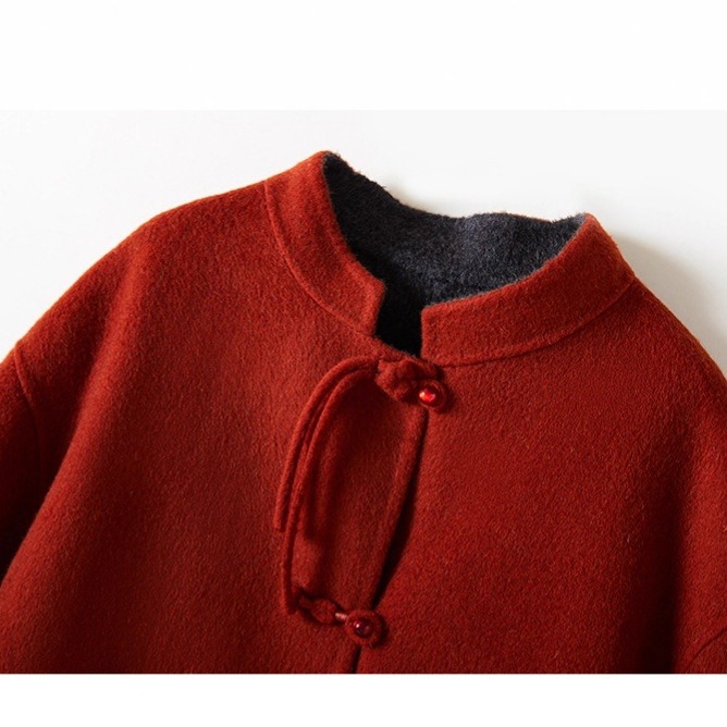 2025 Autumn Winter New Woolen Overcoat For Women, Women's Clothing, Women's Chinese Style Elegant Double-Sided Wool Coat_voghion.com