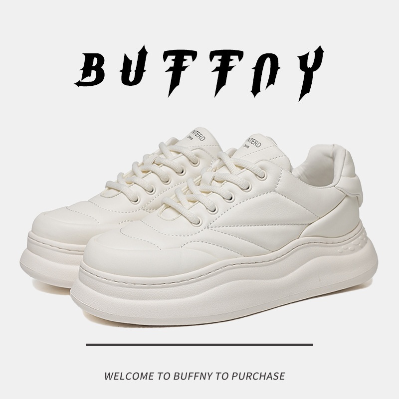 Glide Clearance Sale Thick-Soled Height-Increasing White Sneakers Men's 2025 Autumn New Youth Sports Platform Shoes_voghion.com