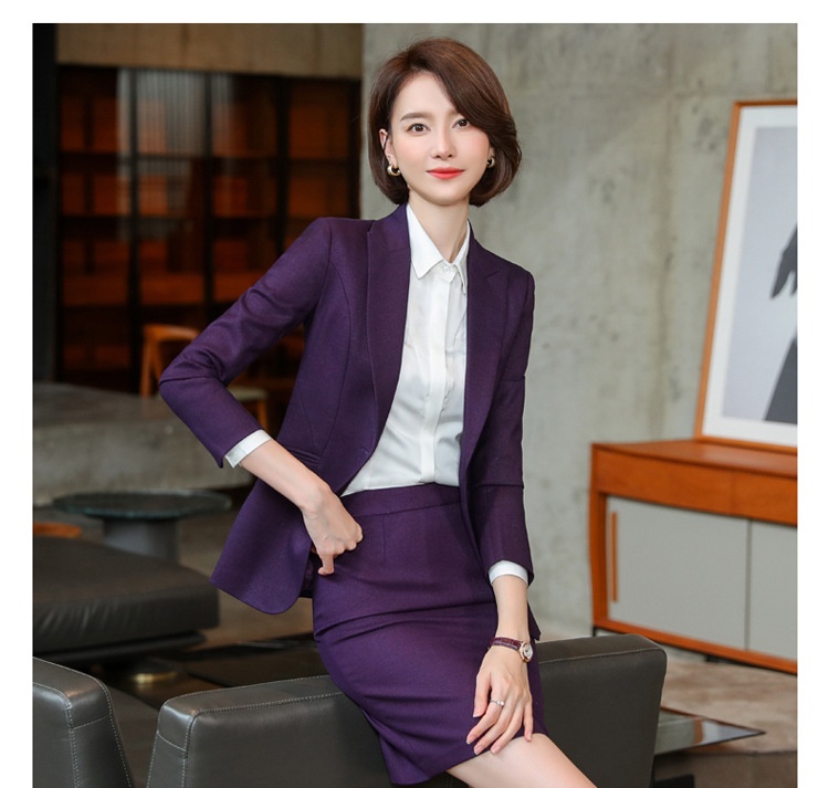 ChicShe Blue Professional Set Goddess Style Spring And Autumn Elegant Formal Suit Hotel Manager Workwear High-end_voghion.com