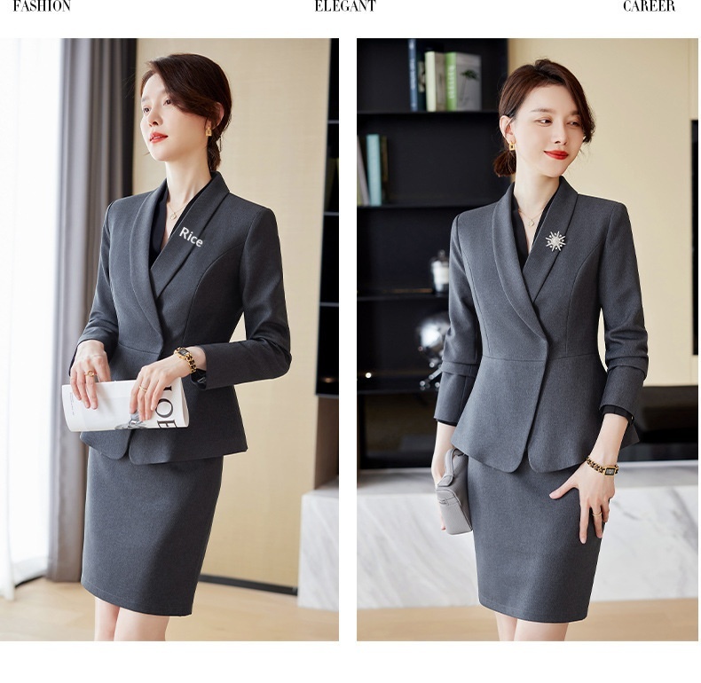Ensemble tailleur manches longues haut de gamme ChicShe pour femme, tenue professionnelle élégante style déesse, réception de bijouterie_voghion.com
