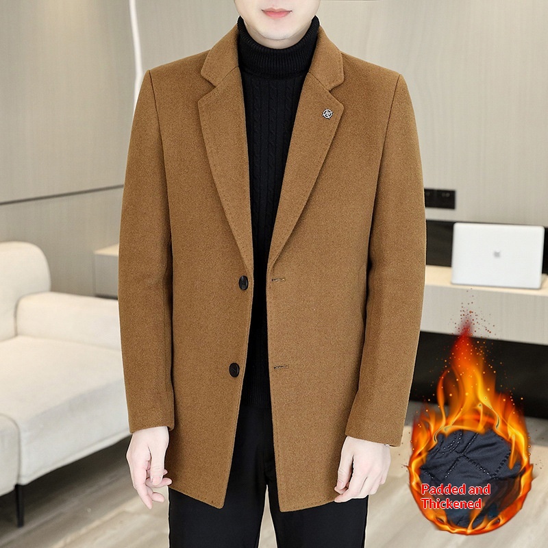 boy Boy Klonti - Autumn Winter Mid-Length Men's Wool With Turn-Down Collar Trench Coat D6609-p135_voghion.com