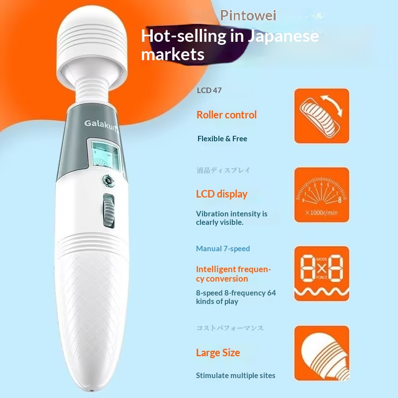 Eros Lab GALAKU Speed Angel AV Stick Heating Version LCD Display Vibrator Rechargeable Female Masturbator_voghion.com