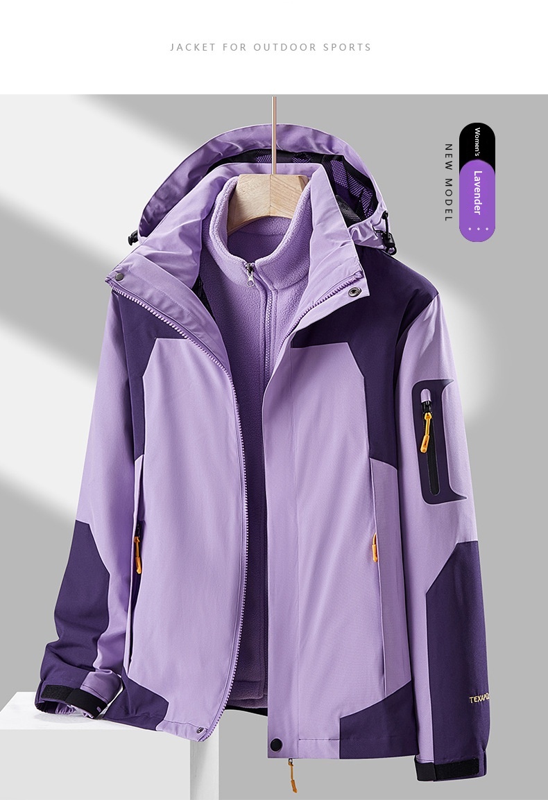 boy Boy Robo Outdoor 3-in-1 For Men And Women, Couple's Large Size Hiking Suit With Fleece, Warm Three-Piece Set Jacket_voghion.com