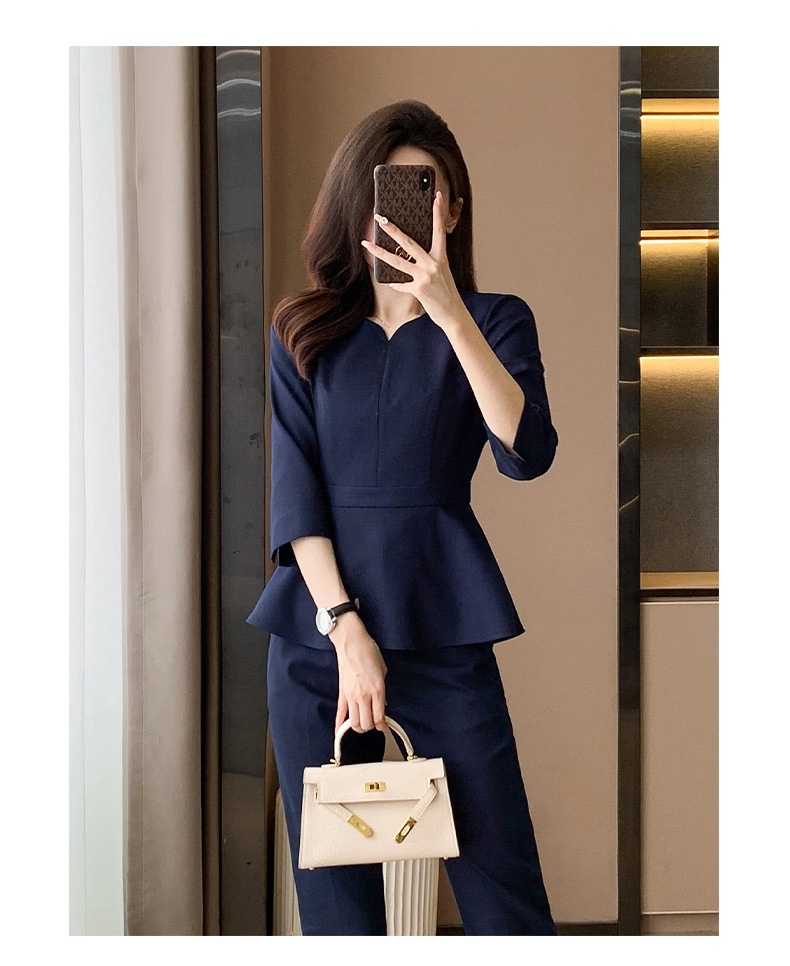 ChicShe 2024 Spring And Autumn New Apricot Color Three-Quarter Sleeve Professional Casual Blazer Women's Pants Skirt Two-Piece_voghion.com