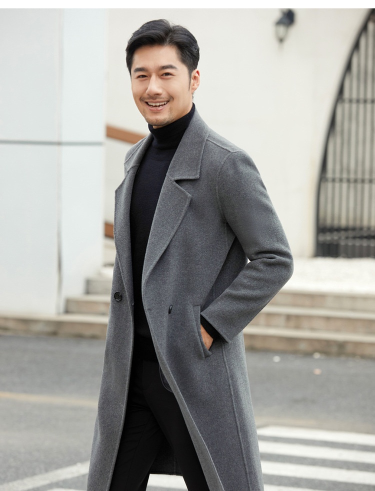 boy Boy Boy Autumn Winter New Double-Sided Cashmere Men's Mid-Length Pure Wool Trench Coat Trendy Business Versatile Jacket_voghion.com