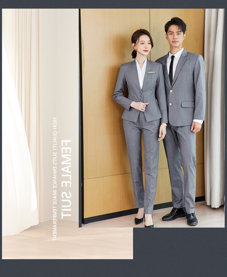ChicShe Professional Set Unisex Jewelry Store Hotel Front Desk Manager Property Sales Workwear Uniform Suit_voghion.com