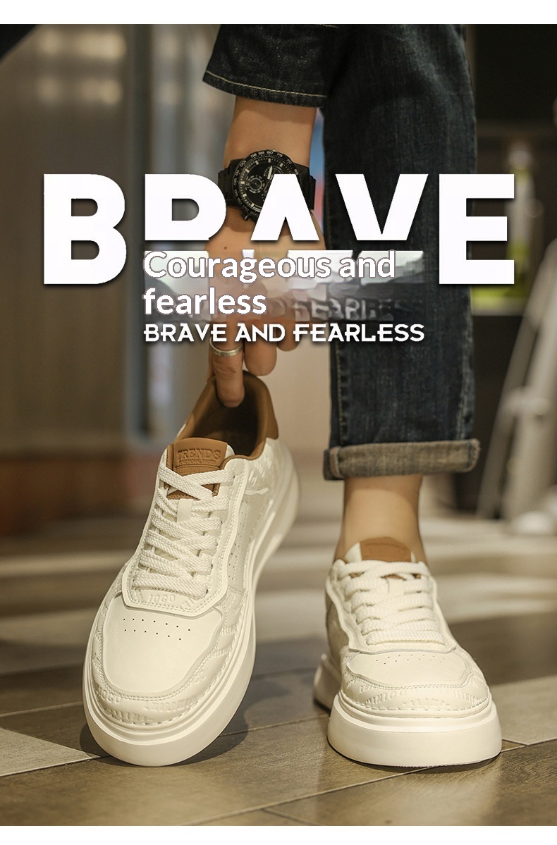 Glide European Suit British Style Thick-Soled White Autumn Breathable Thin Non-Slip Men's Trendy Shoes_voghion.com