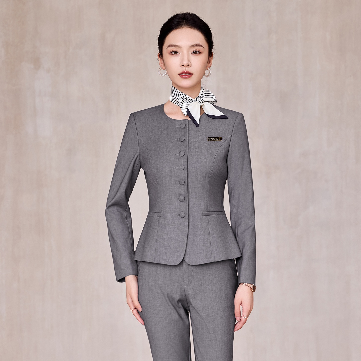 ChicShe Spring And Autumn Long Sleeve Suit Pants Women Professional High-end Fashion Slim Fit Navy Blue Sales Department_voghion.com