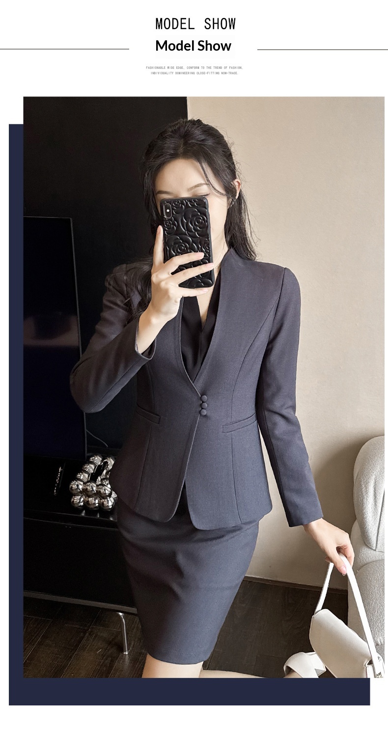 ChicShe Blazer For Women 2025 New Professional Wear Elegant Workwear Suit Front Desk Customer Service Sales Department Uniform_voghion.com