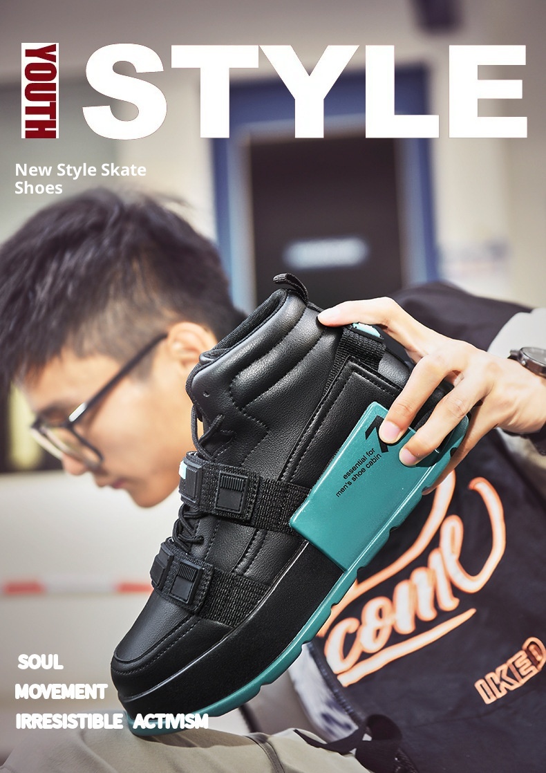 Glide Glide European Station High-Top Thick-Soled Martin Autumn Ins Casual Sneakers Motorcycle Boots Trendy Cycling Men's Shoes_voghion.com