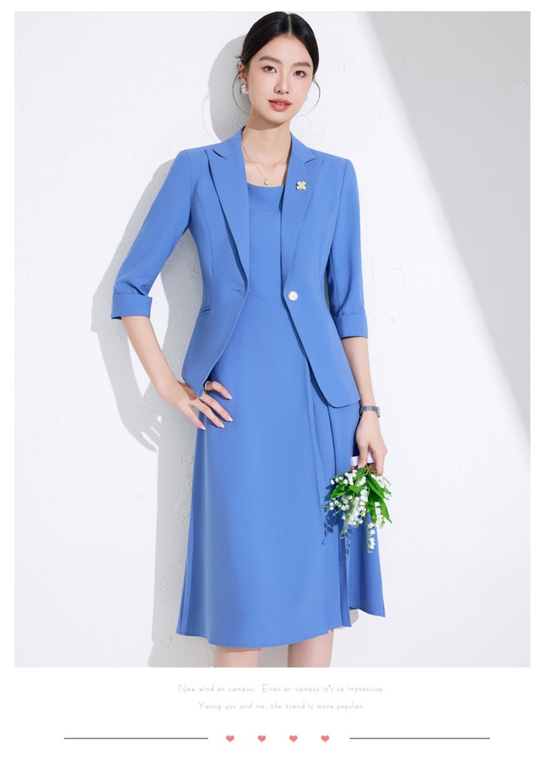 ChicShe Three-quarter Sleeve Small Collar Jacket Women Pants Dress Spring Summer Autumn Two-piece Suit High-end Fashionable_voghion.com