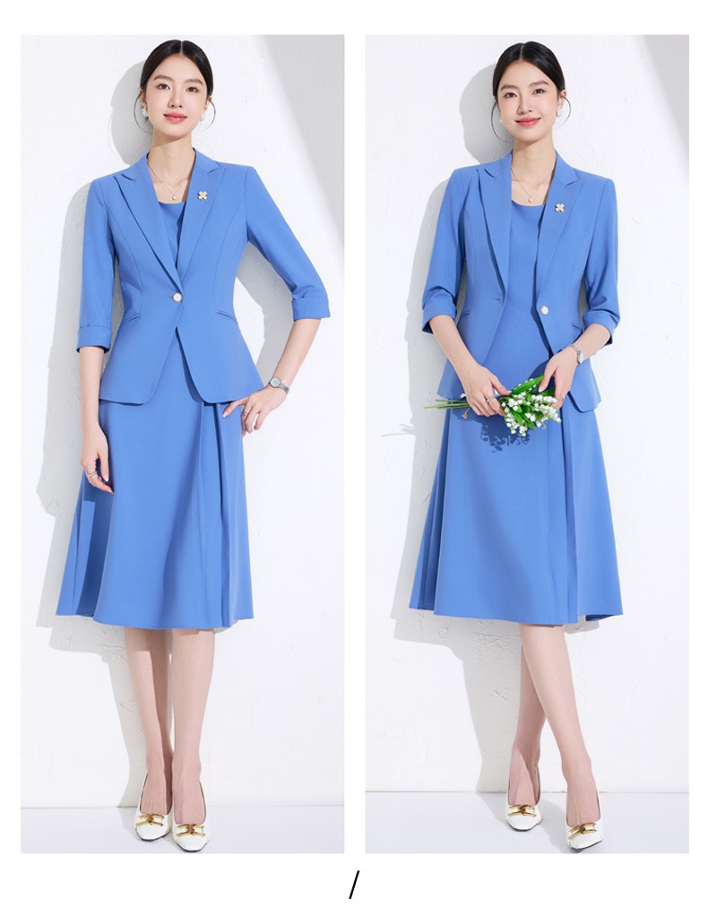 ChicShe Three-quarter Sleeve Small Collar Jacket Women Pants Dress Spring Summer Autumn Two-piece Suit High-end Fashionable_voghion.com