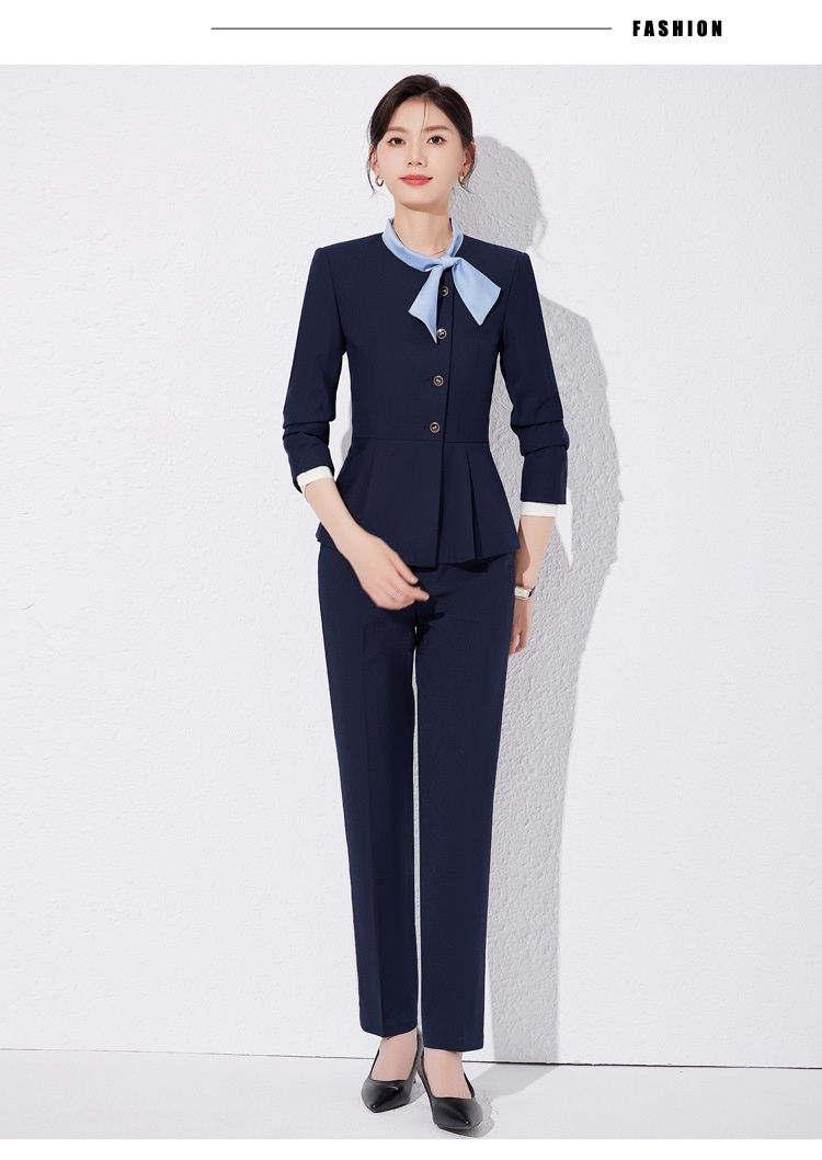 ChicShe 2025 Spring Autumn New Long Sleeve Professional Suit Set Women With Elegant Bow Tie For Hotel Front Desk And Beauty_voghion.com
