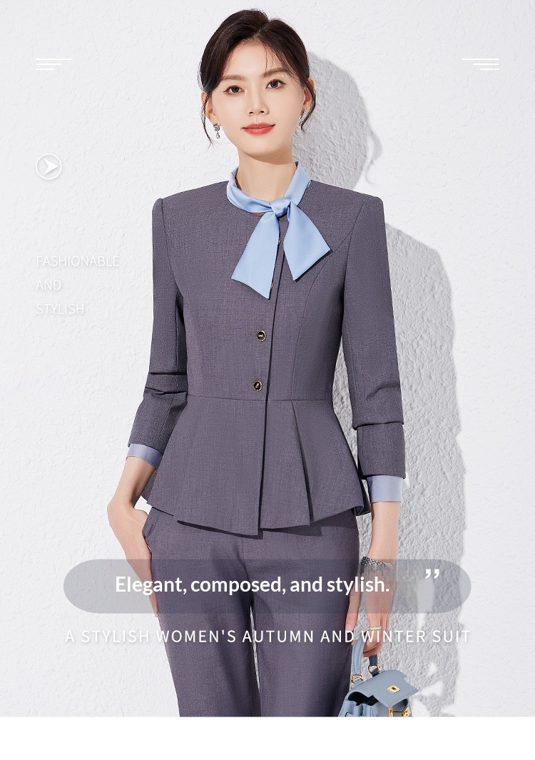 ChicShe 2025 Spring Autumn New Long Sleeve Professional Suit Set Women With Elegant Bow Tie For Hotel Front Desk And Beauty_voghion.com