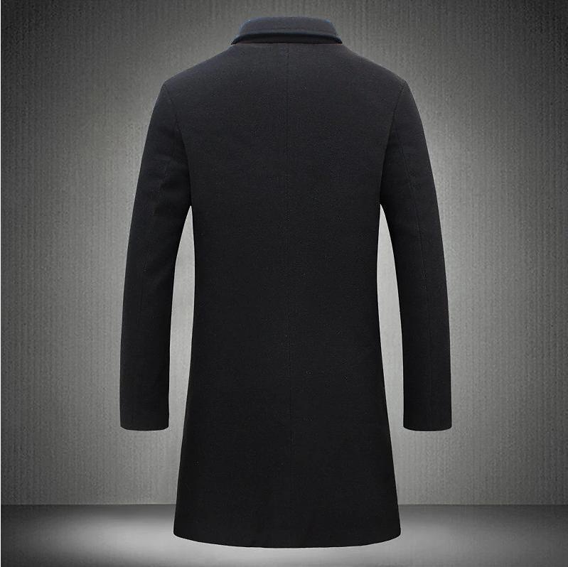 boy Boy Cross-Border Autumn Winter Foreign Trade Men's Mid-Length Solid Color Wool Warm Youth Woolen Trench Coat Wholesale_voghion.com