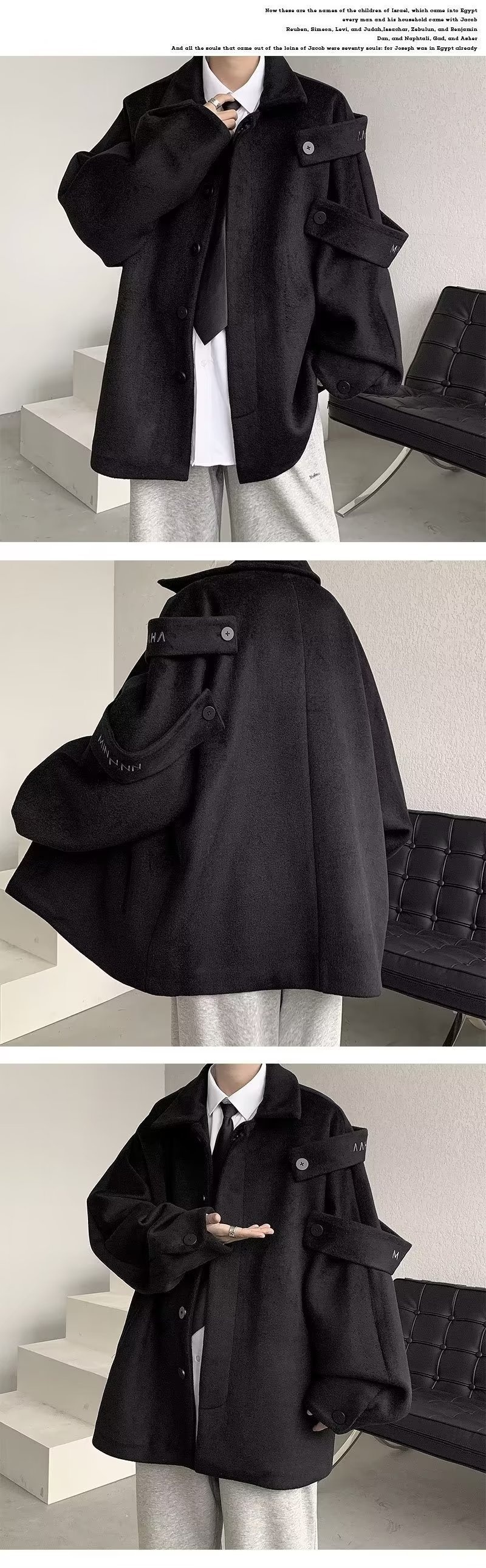 boy Boy Boy Men's High-End Autumn Winter Design DK Woolen Jacket German Style Naples Trench Coat Trendy_voghion.com