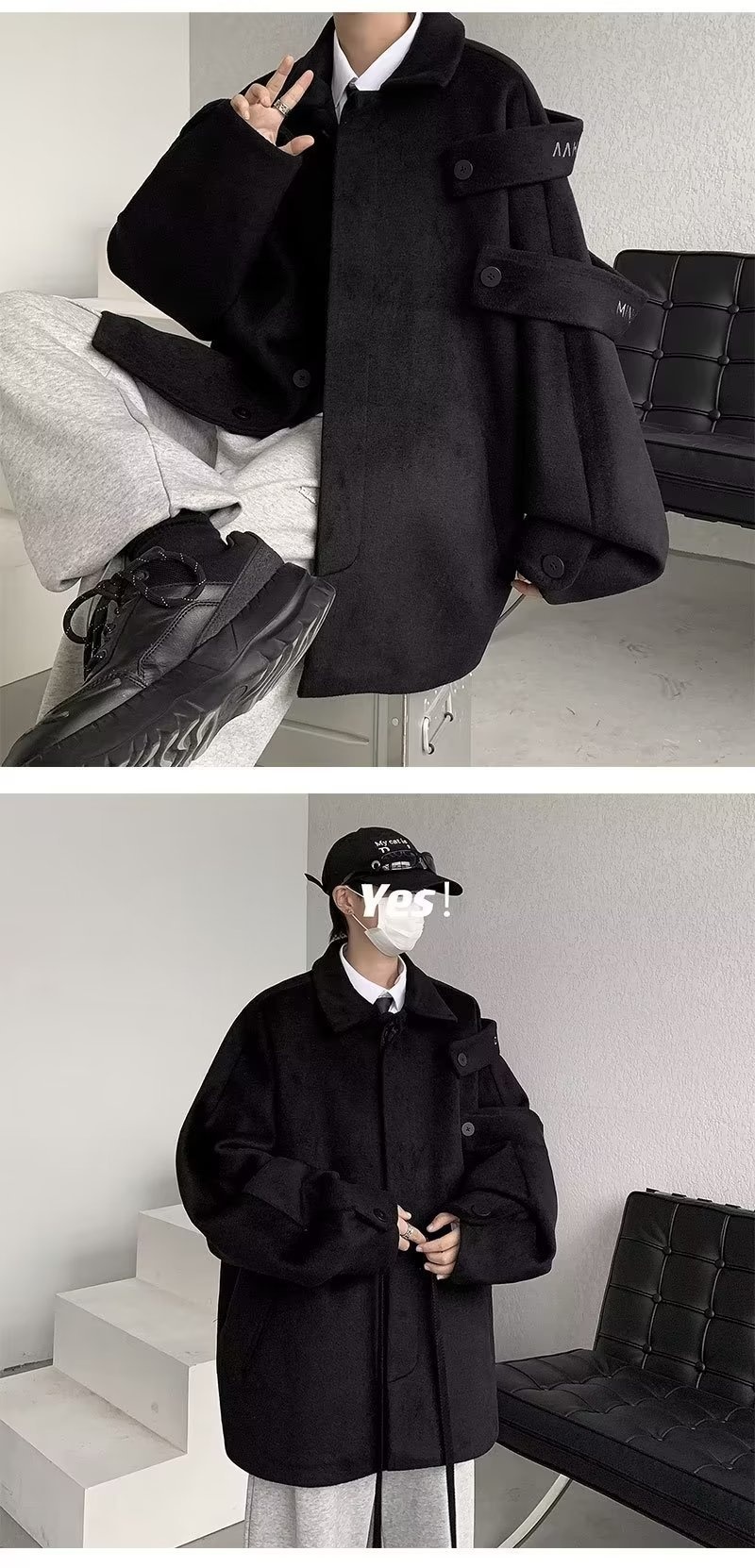 boy Boy Boy Men's High-End Autumn Winter Design DK Woolen Jacket German Style Naples Trench Coat Trendy_voghion.com