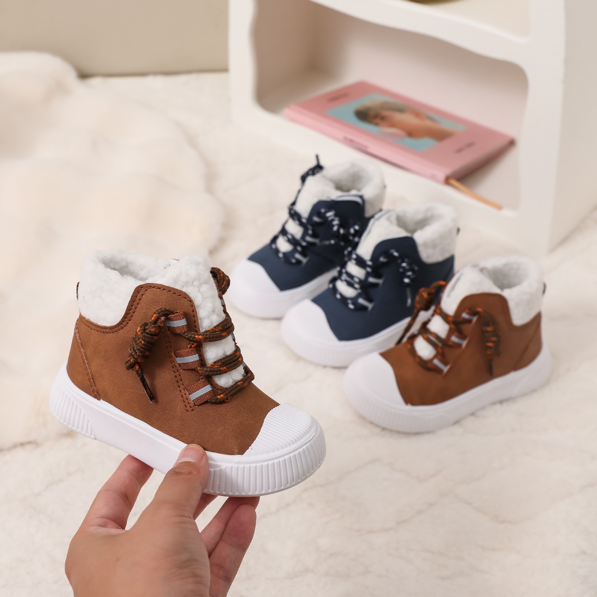 ShoeGlobe Stivali da neve per bambini, autunno inverno, ragazzi, caldi, foderati in pile, scarpe in cotone per ragazze, dropshipping, all'aperto_voghion.com