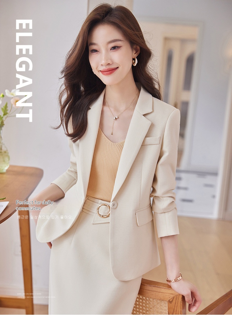ChicShe Elegant And Small Jacket For Women OL Pink Suit Skirt High-Waisted Professional Two-Piece Set_voghion.com