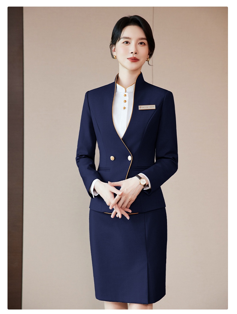 ChicShe 2025 Autumn Winter New Elegant Professional Suit Set For Women Flight Attendant Uniform Hotel Front Desk Reception Work_voghion.com