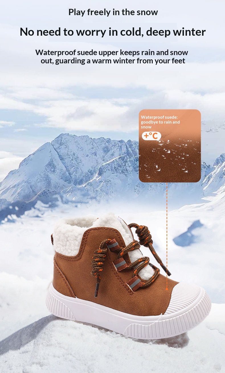 ShoeGlobe Stivali da neve per bambini, autunno inverno, ragazzi, caldi, foderati in pile, scarpe in cotone per ragazze, dropshipping, all'aperto_voghion.com