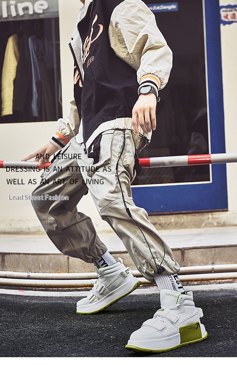 Glide Glide European Station High-Top Thick-Soled Martin Autumn Ins Casual Sneakers Motorcycle Boots Trendy Cycling Men's Shoes_voghion.com