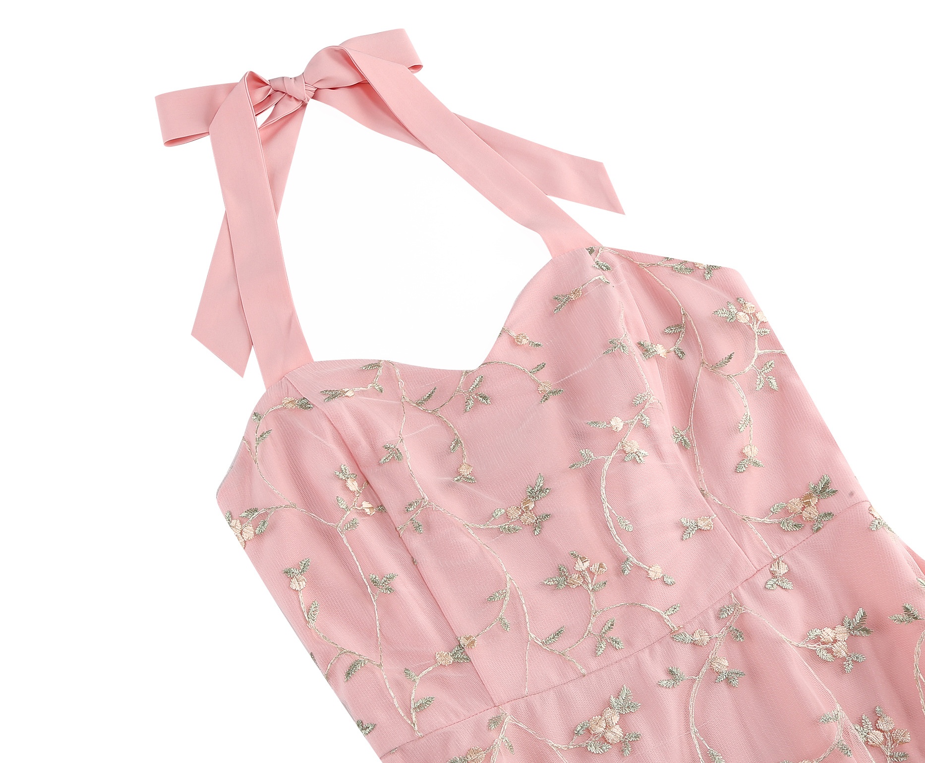 ChicShe Abito da donna elegante con ricamo in rete e spalline senza maniche, stile transfrontaliero europeo e americano per il commercio estero_voghion.com