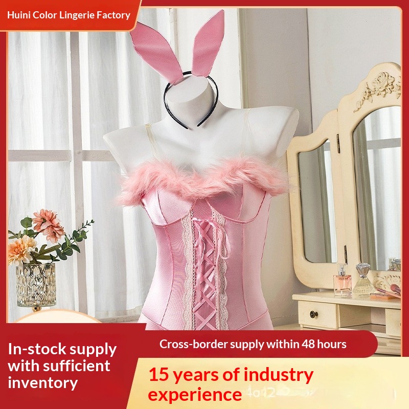 Eros Lab Lingerie Cute Bunny Girl Plush Bodysuit Fishnet Sexy Charming Passion Set Wholesale Temptation_voghion.com