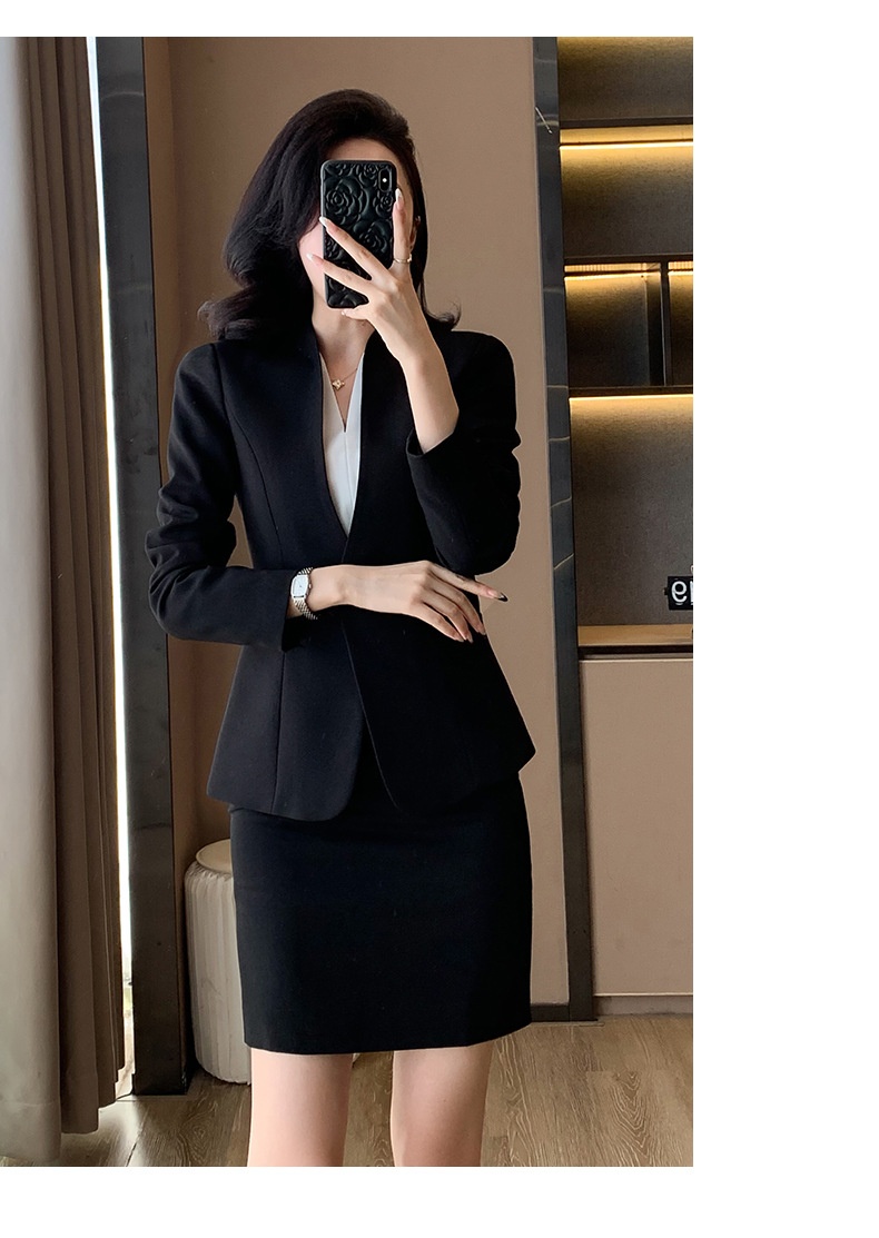 ChicShe Blazer For Women 2025 New Professional Wear Elegant Workwear Suit Front Desk Customer Service Sales Department Uniform_voghion.com