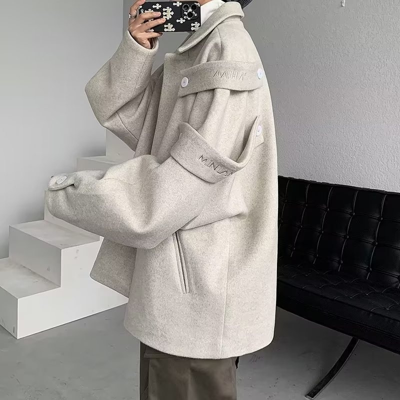 boy Boy Boy Men's High-End Autumn Winter Design DK Woolen Jacket German Style Naples Trench Coat Trendy_voghion.com