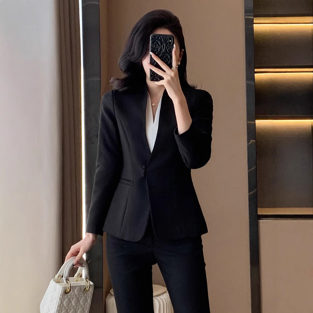 ChicShe Blazer For Women 2025 New Professional Wear Elegant Workwear Suit Front Desk Customer Service Sales Department Uniform_voghion.com