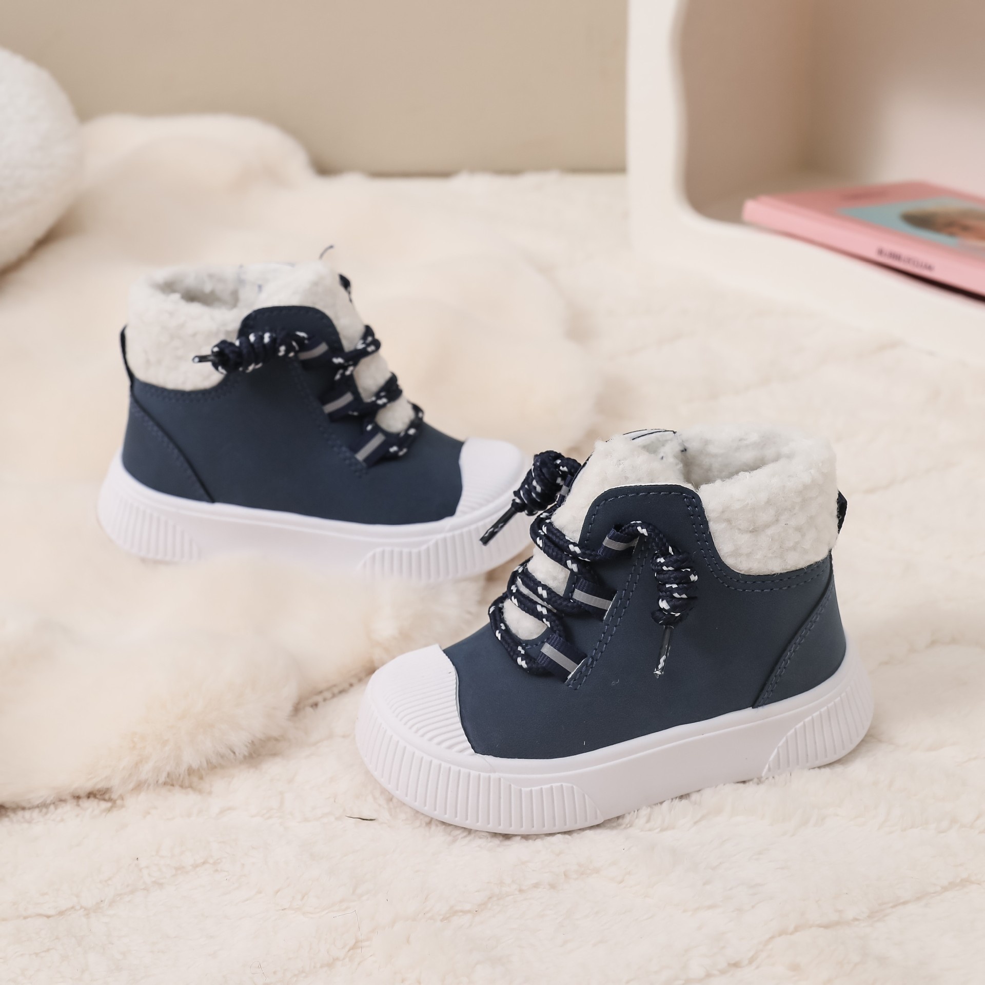 ShoeGlobe Stivali da neve per bambini, autunno inverno, ragazzi, caldi, foderati in pile, scarpe in cotone per ragazze, dropshipping, all'aperto_voghion.com