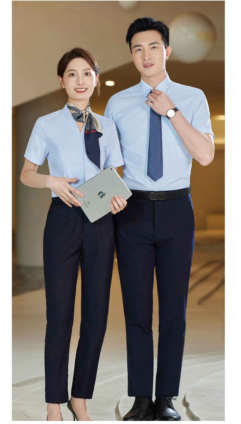 ChicShe China Mobile Company Business Hall Work For Men Women Long And Shirts Uniforms Short Sleeve Full Set New Style_voghion.com