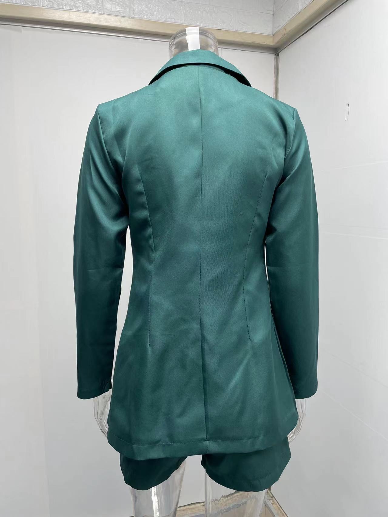 ChicShe 2024 European And American Cross-Border Tops Shorts Suit Set Sexy Elegant Women's Fashion Casual Lapel Cardigan_voghion.com