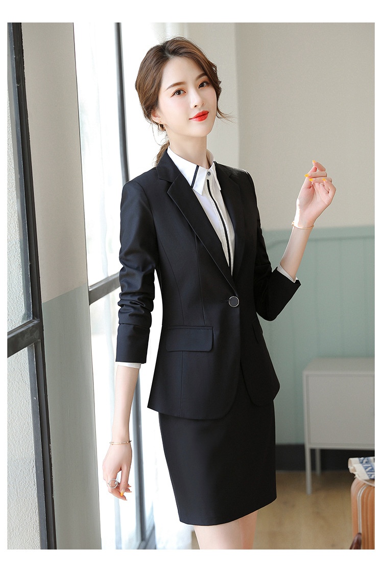 ChicShe Professional Suit For Women Hotel Front Desk Manager Sales Department Workwear Long Sleeve Set_voghion.com