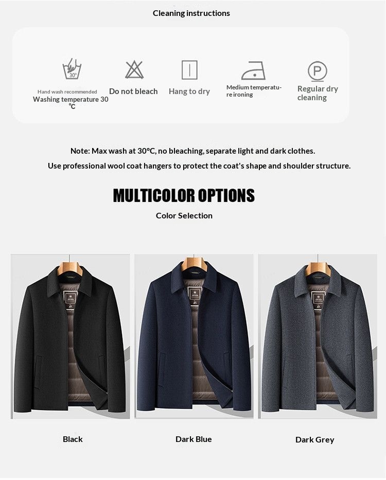 boy Boy Autumn Winter New Men's Clothing Turn-down Collar Double-sided Wool Coat With Detachable Inner Liner Warm Woolen Jacket_voghion.com
